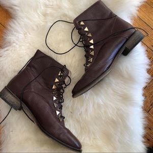 Vero Cuoio Flat Lace-Up Ankle Boots 37/6.5